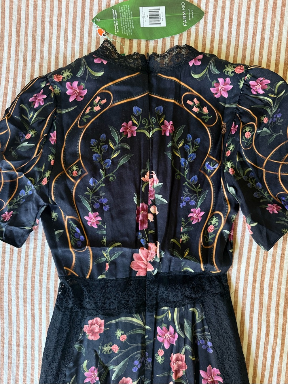 FARM Rio Black Floral V-Neck Maxi Dress (brand new) - Picture 6 of 6